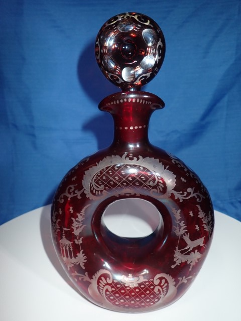Vintage Egermann Bohemian Crystal Decanter