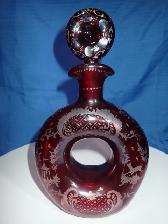 Vintage Egermann Bohemian Crystal Decanter