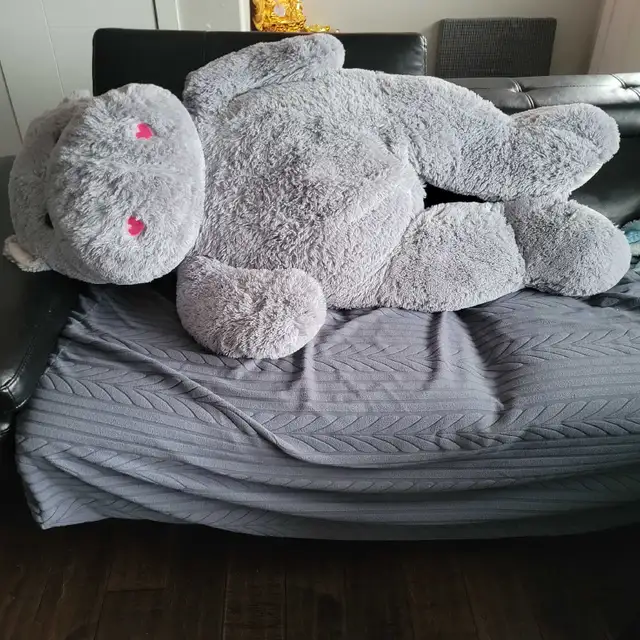 Jumbo Grey Plush Hippo