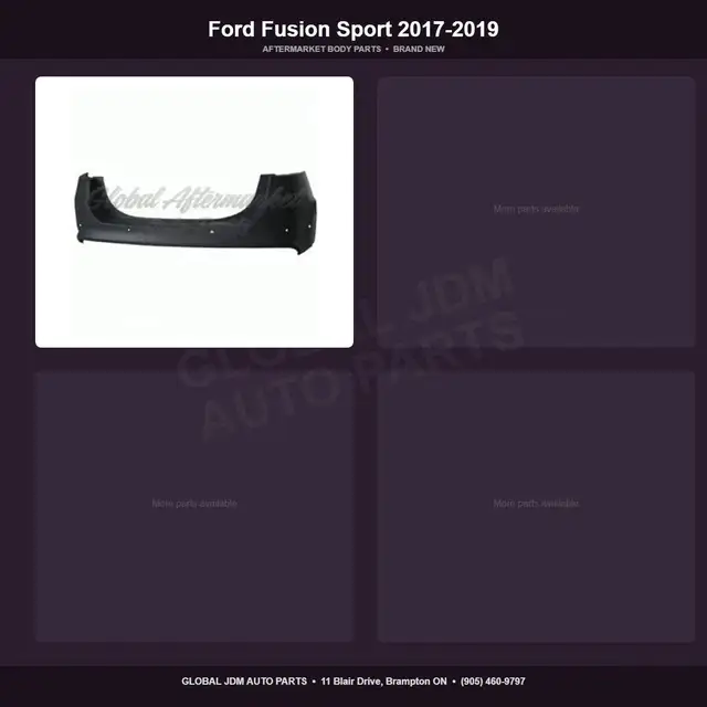 Ford Fusion Sport 2017-2019 Bumper Fender Absorber Hood