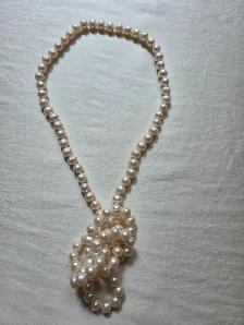 7.5–8mm White Freshwater Pearl Endless Necklace – 36 inch - Photo 2