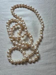 7.5–8mm White Freshwater Pearl Endless Necklace – 36 inch - Photo 3