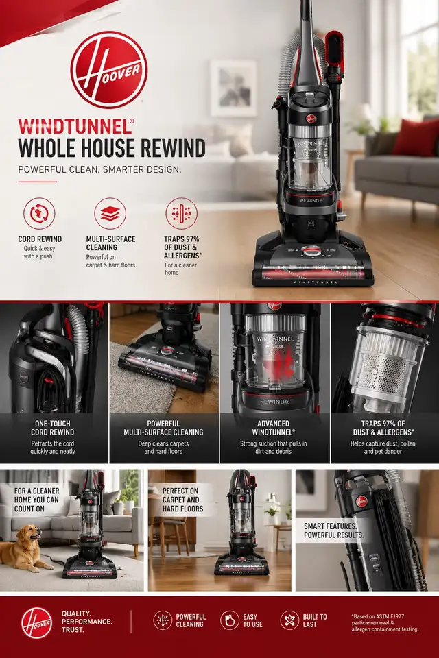 Hoover Windtunnel Wired Vacuum (90 Days Warranty)
