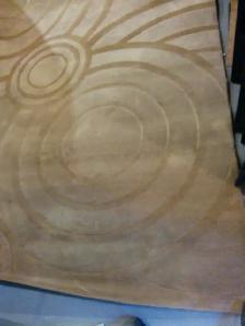 Tapis beige 7' x 8'  motif de ronds - Photo 2