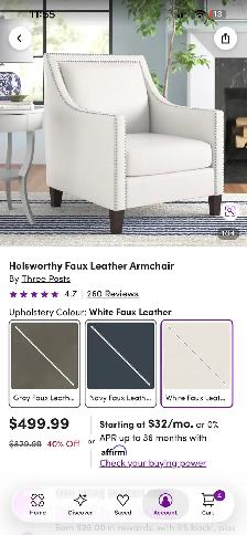 Holsworthy Faux Leather Armchair - Photo 6