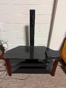 Limitless Furniture TV Stand with Mount | Black Glass & Wood - Photo 3
