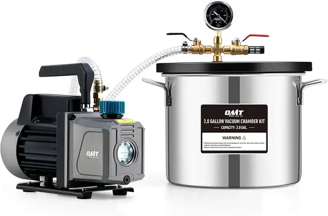 Orion Motor Tech 7.6 L Vacuum Chamber with Pump Kit, 3.5 cfm Vac