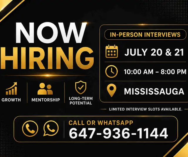Hiring motivated individuals for a professional opportunit