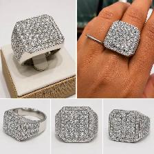 14karat Solid Gold Men’s Iced out ring 5.50CTW