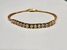 18 karat Gold Natural Ethiopian Opals bracelet 2.00CTW 7"