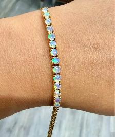 18 karat Gold Natural Ethiopian Opals bracelet 2.00CTW 7" - Photo 2