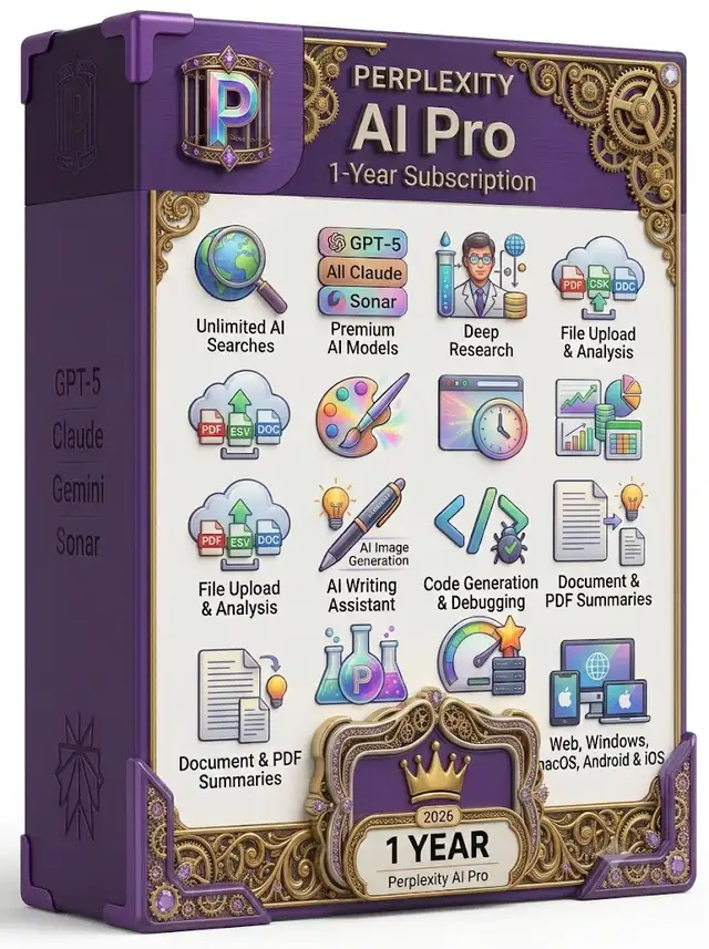 Perplexity AI Pro – 1 Year | Premium AI Search & Research Assist