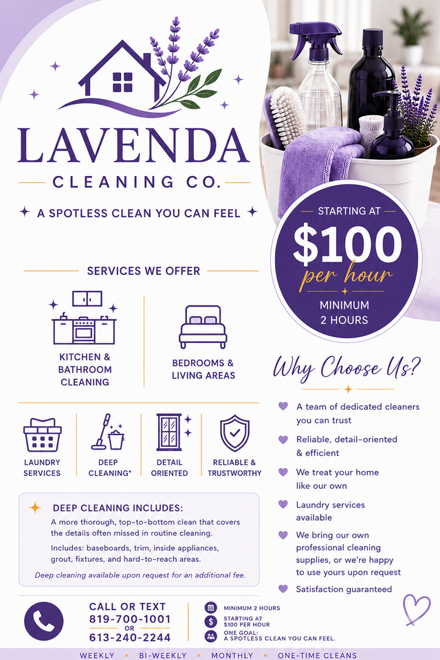Lavenda Cleaning Co. Professional Cleaning Services