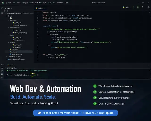 Web Dev & Maintenance | WordPress, Automation, Hosting, Email