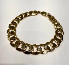 9 Karat Solid Gold Cuban Bracelet 8.5" 12mm wide - Photo 2