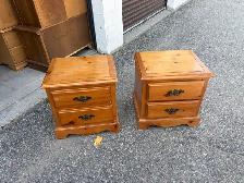 Free delivery used Pine Wood Nightstands - Pair - Photo 3