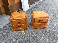 Free delivery used Pine Wood Nightstands - Pair - Photo 4