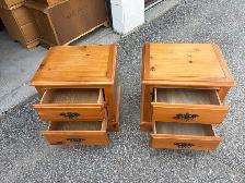 Free delivery used Pine Wood Nightstands - Pair - Photo 6