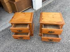 Free delivery used Pine Wood Nightstands - Pair - Photo 7