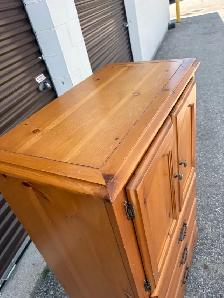 Free delivery used Wood Armoire with Drawers - Photo 3
