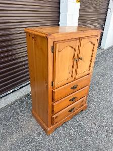 Free delivery used Wood Armoire with Drawers - Photo 4