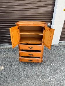Free delivery used Wood Armoire with Drawers - Photo 7