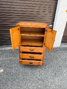 Free delivery used Wood Armoire with Drawers - Photo 8