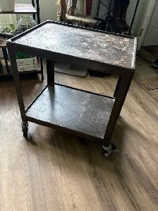 Metal cart on wheels