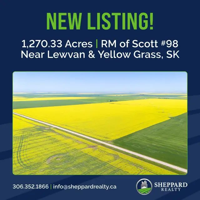 8 Qtrs | R.M. of Scott # 98 | Lewvan & Yellow Grass, SK Area