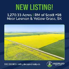 8 Qtrs | R.M. of Scott # 98 | Lewvan & Yellow Grass, SK Area