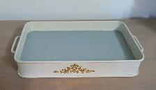 Vintage Metal Casserole Holder / Decorative Tray - repurposed - Photo 2
