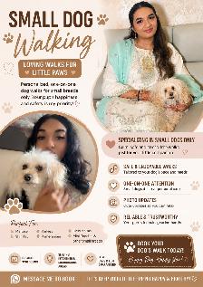'Small Dog Walking Services  Safe • Loving • Reliable'