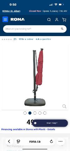 10‑ft Red Patio Umbrella (Cantilever   Base) — Brand New - Photo 2
