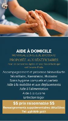 Aide à domicile Montréal Longueuil Brossard