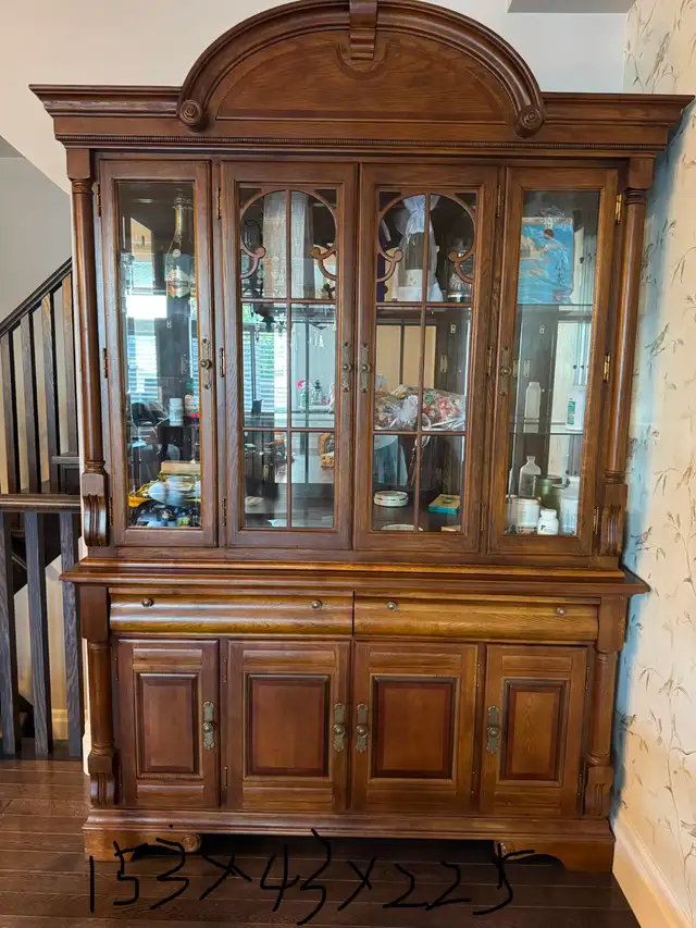 Wooden Hutch and Display Cabinet