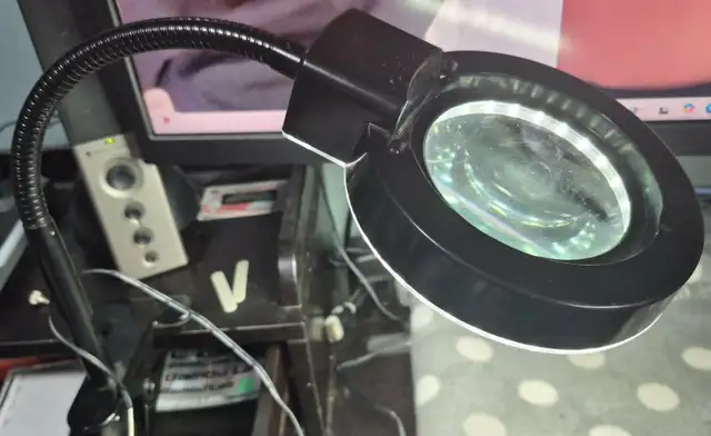 CLAMP-ON LED MAGNIFYING DESK LAMP – FLEXIBLE GOOSENECK – $30