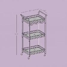 3-Tier Bar Cart with Wine Rack and Glass Holder - Photo 4