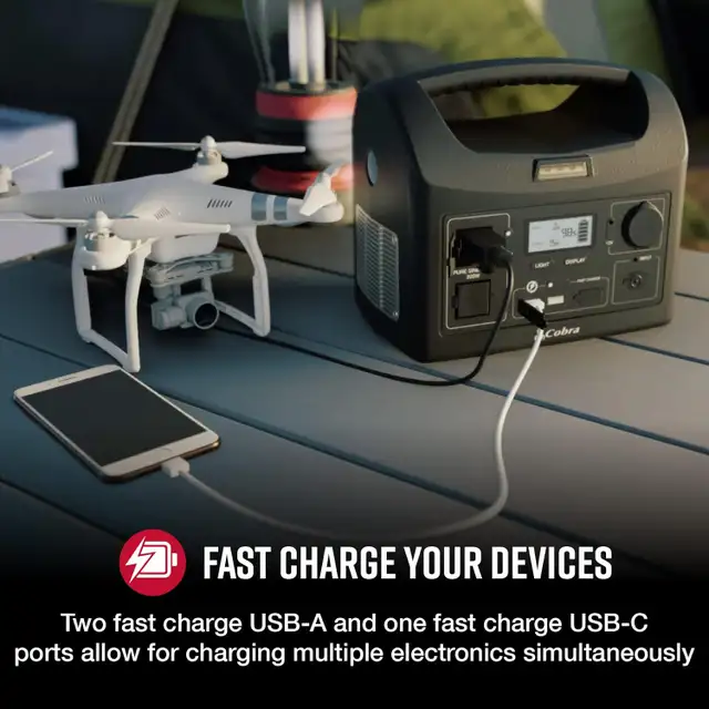 Cobra 200W Portable Power Station – Perfect for Camping, Travel