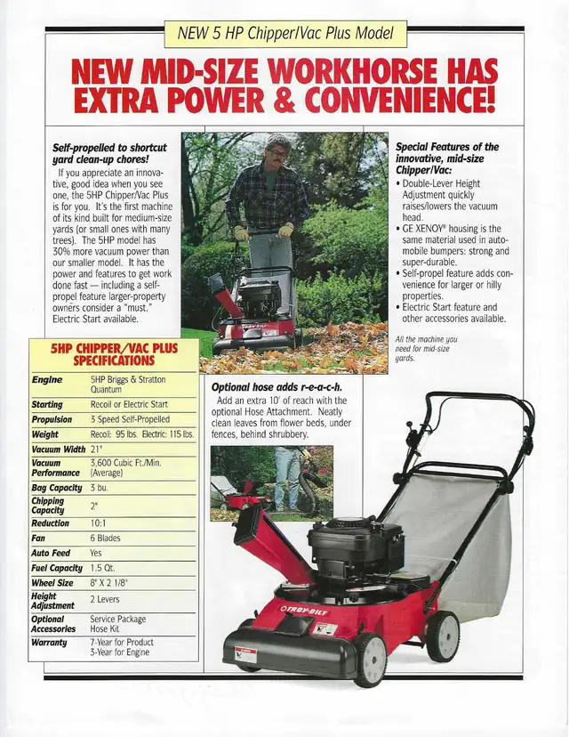 TROY BILT CHIPPER SHREDDER VACUUM