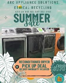 Summer Blowout Sale on Reconditioned Dryer $198-$258   Gst only
