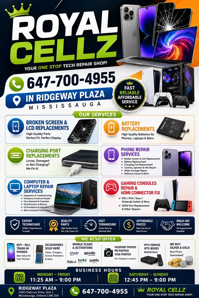 Royal Cellz | Phone, Laptop & Computer Repair | Screen, Batte