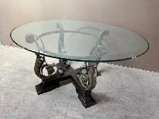 GLASS ROUND COFFEE TABLE FOR SALE - Photo 4