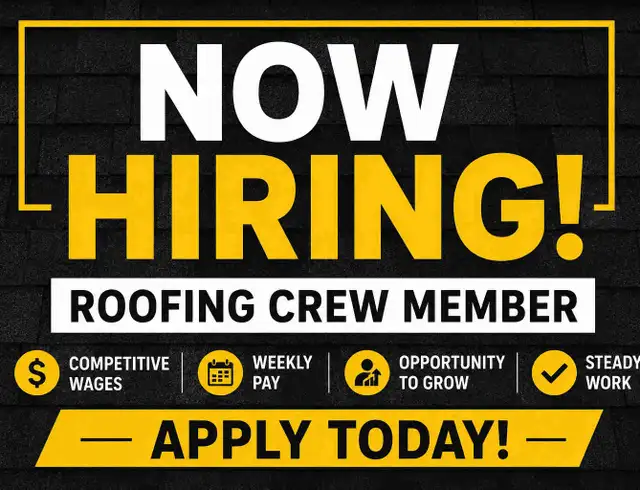 Roofing Help Needed – Immediate Start