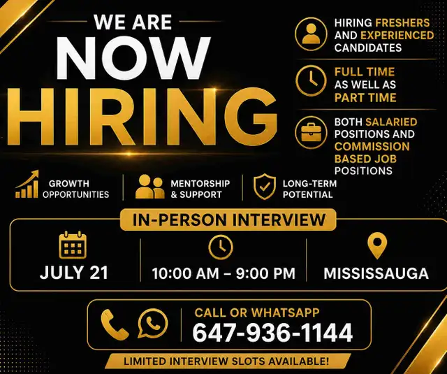 Hiring Freshers and Experienced Professionals