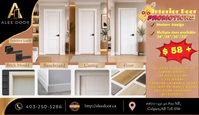 Interior doors and exterior doors