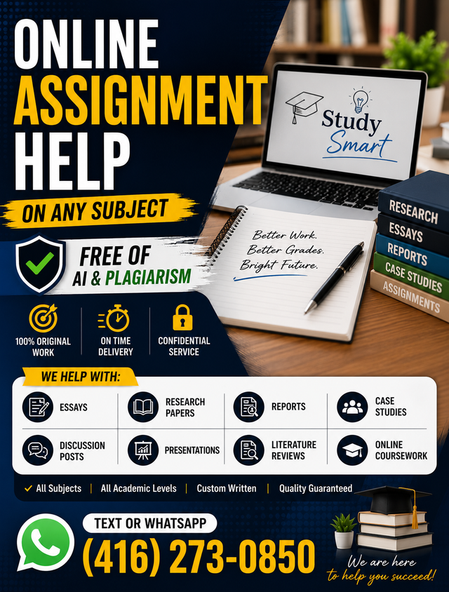 ONLINE ASSIGNMENT HELP ON ANY SUBJECT. FREE OF AI & PLAGIARISM