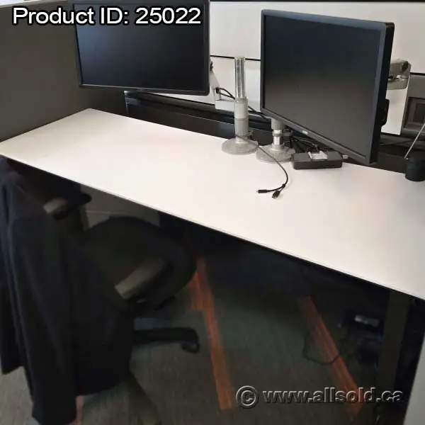 Knoll Power White Sit-Stand Straight Office Desk,54' x 23'