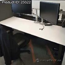 Knoll Power White Sit-Stand Straight Office Desk,54' x 23'