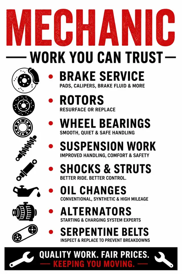 Mobile mechanic services