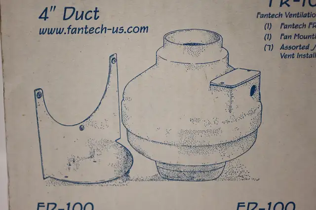 Duct Fan 4' Fantech FR 100 Inline Centrifugal Duct Fan Brand New